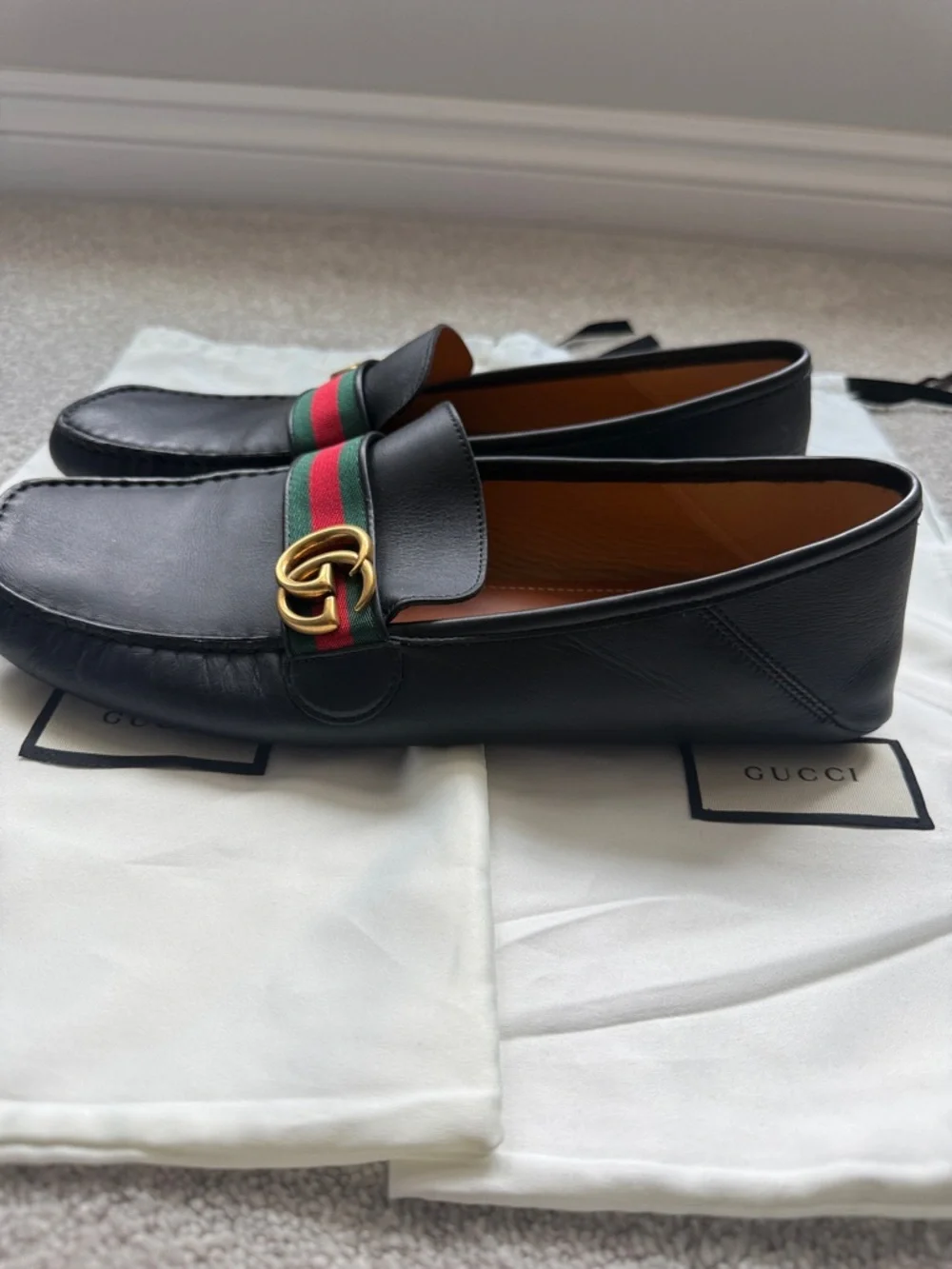 Mens Gucci Black Leather Loafers size 11.5 - Picture 3 of 5
